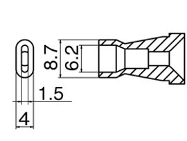 HAKKO Desoldering Nozzle N60-09, For FR400, 6.2mm x 1.5mm